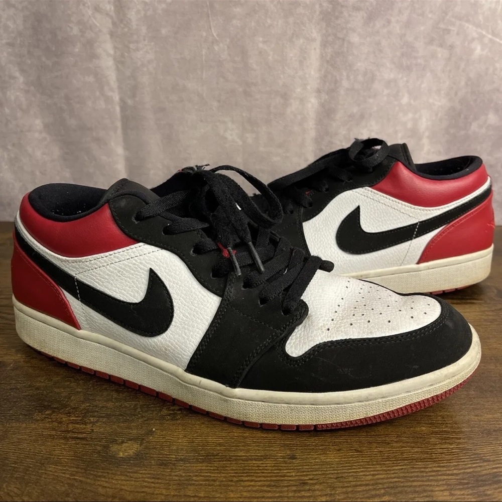 Jordan 1 Low Black Red Toe 2019 Size 12 553558-116 Authentic Men’s Sneakers MJ